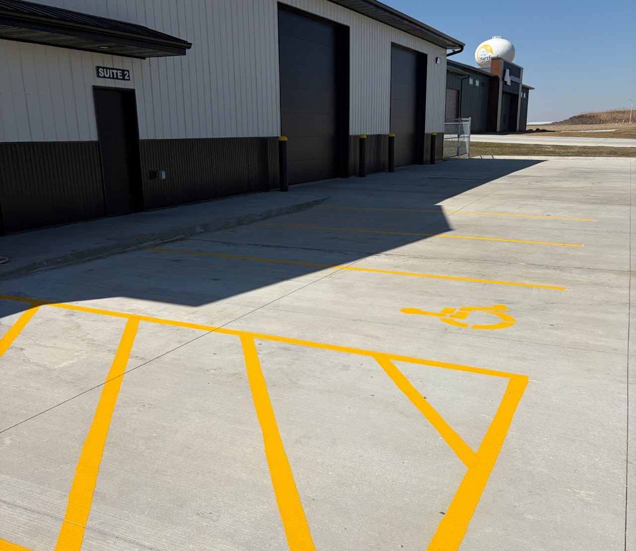 New Construction Striping — after